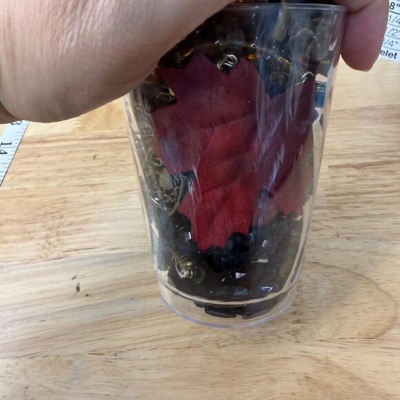 Mystery Jewelry Lot Mini Jar W/ Earth Tones Glass & Stone Pieces Fall Colors Bla - Picture 4 of 11